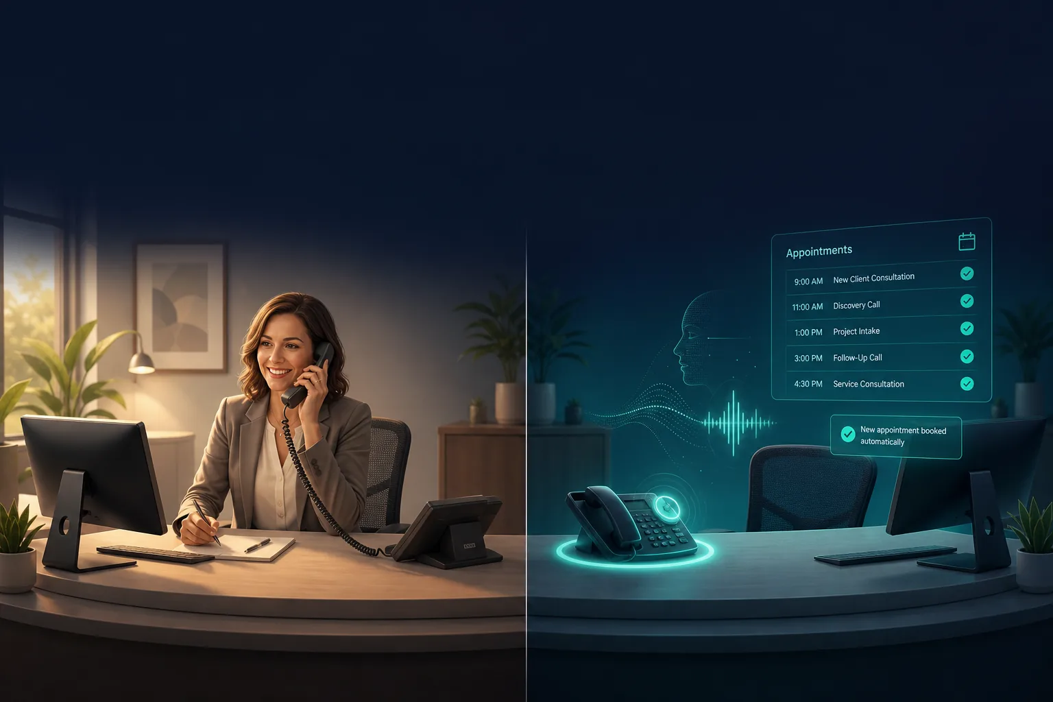 AI reception desk still answering calls while you are away